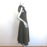 Ulla Johnson Lana Tie-Strap Midi Dress Army Green Twill Size 4