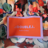 La DoubleJ Long and Sassy Dress Matisse Print Silk Twill Size Medium Tiered Maxi