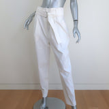 A.L.C. Diego High Waisted Pants White Stretch Linen Size 12 NEW