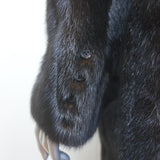 Vintage Ralph Lauren Mink Fur Double Breasted Coat Dark Brown Size 8/10