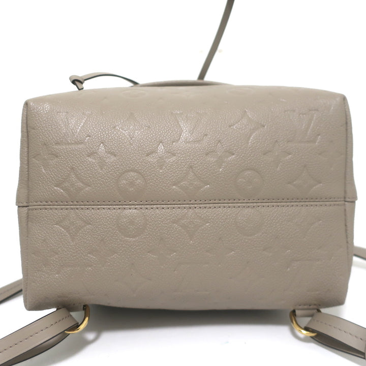 Louis Vuitton Montsouris PM Backpack Taupe Monogram Empreinte Leather NEW