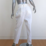 A.L.C. Diego High Waisted Pants White Stretch Linen Size 12 NEW