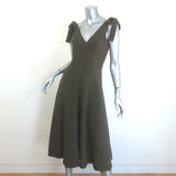 Ulla Johnson Lana Tie-Strap Midi Dress Army Green Twill Size 4