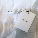A.L.C. Diego High Waisted Pants White Stretch Linen Size 12 NEW