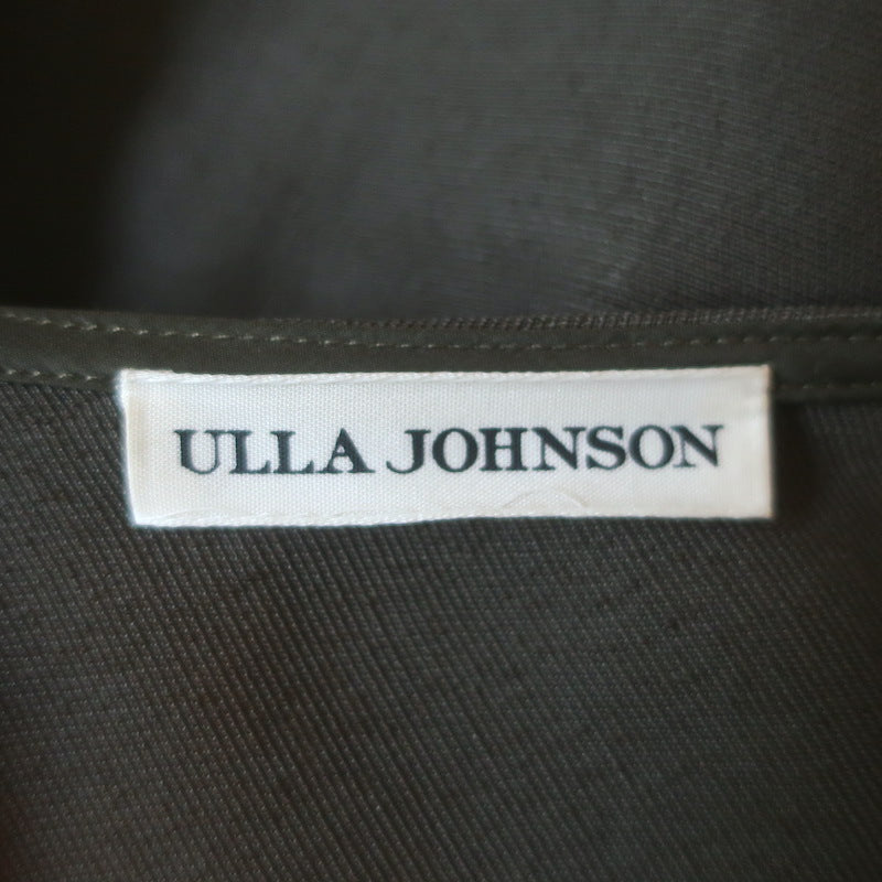 Ulla Johnson Lana Tie-Strap Midi Dress Army Green Twill Size 4