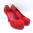 Yves Saint Laurent Tribtoo Platform Pumps Red Suede Size 37.5