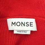 Monse Asymmetric Draped Top Red Stretch Knit Size Medium