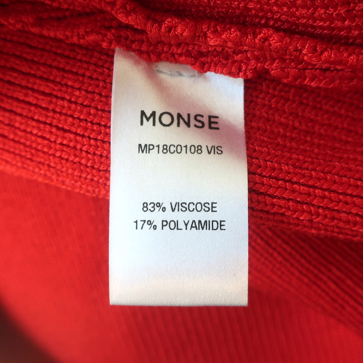 Monse Asymmetric Draped Top Red Stretch Knit Size Medium