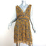 Isabel Marant Etoile Mini Dress Balzan Yellow Printed Silk Georgette Size 42