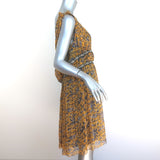 Isabel Marant Etoile Mini Dress Balzan Yellow Printed Silk Georgette Size 42