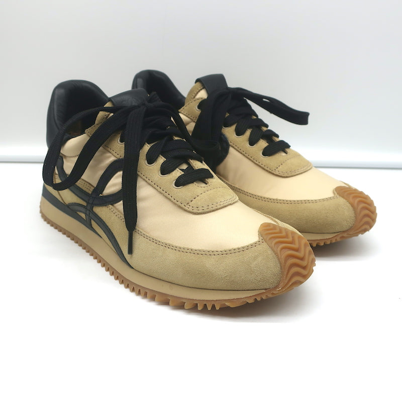 Loewe Flow Runner Sneakers Beige Suede & Black Leather Size