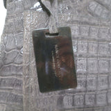 Nancy Gonzalez Crocodile Front-Pocket Tote Gray Large Shoulder Bag NEW