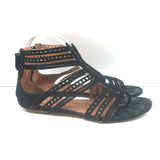 Alaia Laser Cut Suede Thong Gladiator Sandals Black Size 37.5