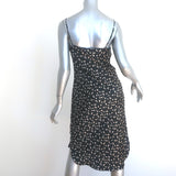 Nili Lotan Short Cami Dress Black Floral Print Silk Satin Size Small