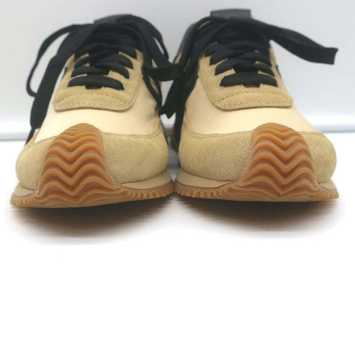 Loewe Flow Runner Sneakers Beige Suede &amp; Black Leather Size 36 NEW