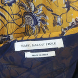 Isabel Marant Etoile Mini Dress Balzan Yellow Printed Silk Georgette Size 42