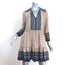 Veronica Beard Ruffle Mini Dress Lumi Beige/Multi Printed Silk Size 2