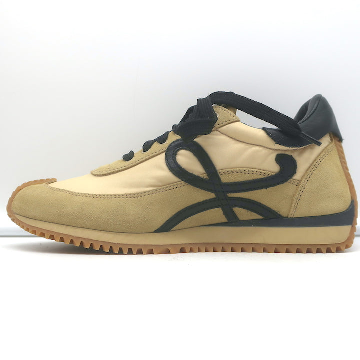 Loewe Flow Runner Sneakers Beige Suede &amp; Black Leather Size 36 NEW