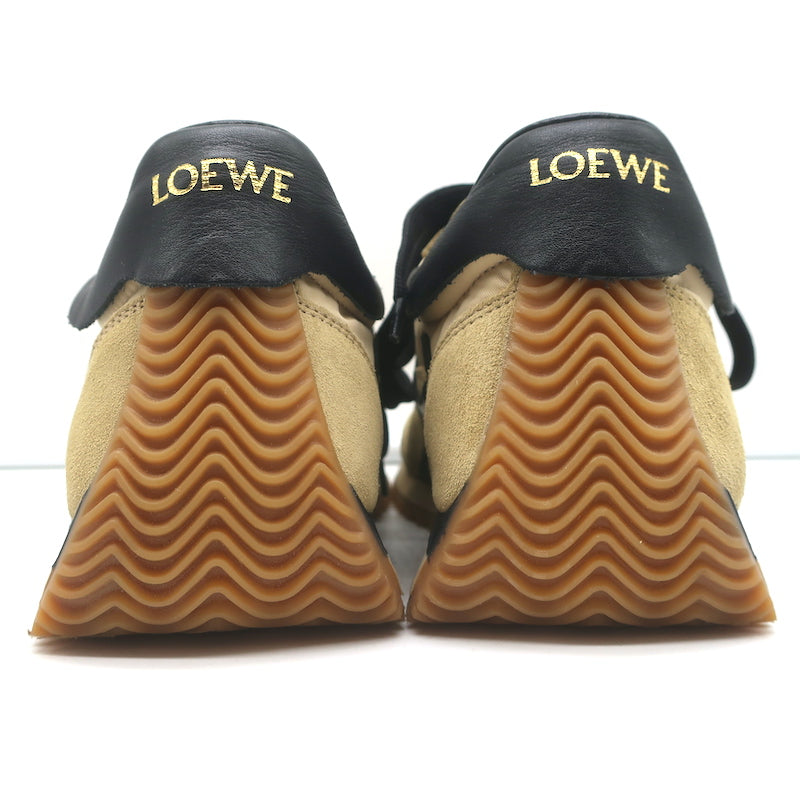 Loewe Flow Runner Sneakers Beige Suede &amp; Black Leather Size 36 NEW
