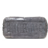 Nancy Gonzalez Crocodile Front-Pocket Tote Gray Large Shoulder Bag NEW
