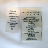 Alice + Olivia Ivan Embellished Cropped Denim Blazer White Size Extra Small