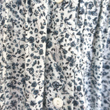 Doen Jolie Puff Sleeve Maxi Dress White/Blue Floral Print Cotton Size Small