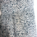 Doen Jolie Puff Sleeve Maxi Dress White/Blue Floral Print Cotton Size Small