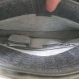 Nancy Gonzalez Crocodile Front-Pocket Tote Gray Large Shoulder Bag NEW