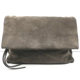 Lanvin Medium Sugar Chain Strap Shoulder Bag Gray Suede