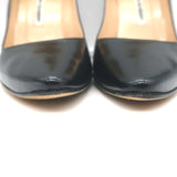 Manolo Blahnik Pointed Toe Pumps Black Leather Size 37.5