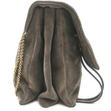 Lanvin Medium Sugar Chain Strap Shoulder Bag Gray Suede