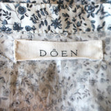 Doen Jolie Puff Sleeve Maxi Dress White/Blue Floral Print Cotton Size Small