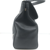 Ralph Lauren Tiffin Medium Shoulder Bag Black Floral-Embroidered Leather