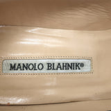 Manolo Blahnik Pointed Toe Pumps Black Leather Size 37.5