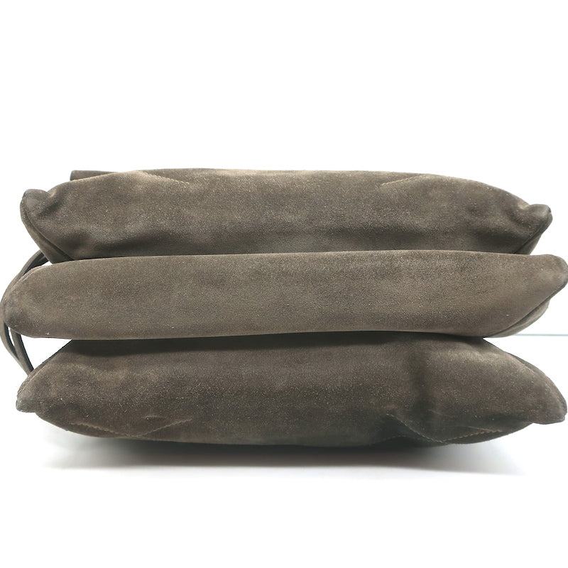 Lanvin Medium Sugar Chain Strap Shoulder Bag Gray Suede