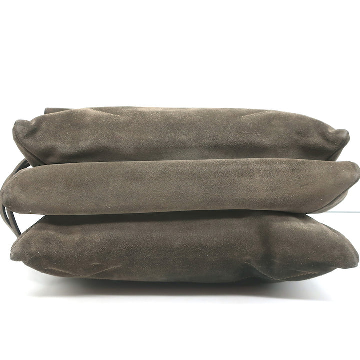 Lanvin Medium Sugar Chain Strap Shoulder Bag Gray Suede