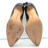Manolo Blahnik Pointed Toe Pumps Black Leather Size 37.5