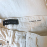 Purple Brand Pearl-Embellished High Rise Carpenter Jeans Cream Denim Size 24