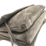 Lanvin Medium Sugar Chain Strap Shoulder Bag Gray Suede