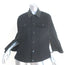 Givenchy Cape Jacket Black Leather-Trim Denim Size 36