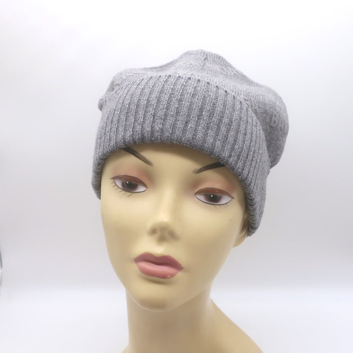 Balenciaga Allover Logo Beanie Gray Cashmere-Wool One Size NEW