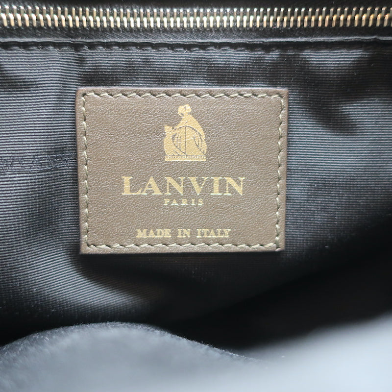 Lanvin Medium Sugar Chain Strap Shoulder Bag Gray Suede