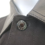 Givenchy Cape Jacket Black Leather-Trim Denim Size 36