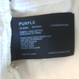 Purple Brand Pearl-Embellished High Rise Carpenter Jeans Cream Denim Size 24