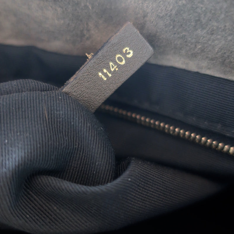 Lanvin Medium Sugar Chain Strap Shoulder Bag Gray Suede