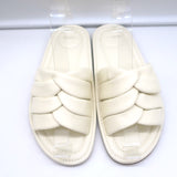 Vince Palmetta Woven Slide Sandals White Leather Size 8