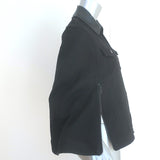 Givenchy Cape Jacket Black Leather-Trim Denim Size 36