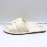 Vince Palmetta Woven Slide Sandals White Leather Size 8