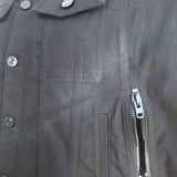 Givenchy Cape Jacket Black Leather-Trim Denim Size 36