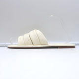 Vince Palmetta Woven Slide Sandals White Leather Size 8